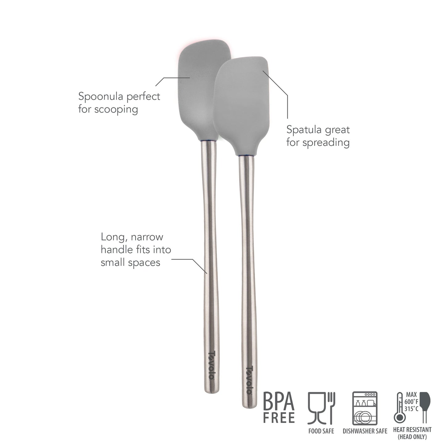 Flex-Core® Mini Spatula + Spoonula with Stainless Steel Handle