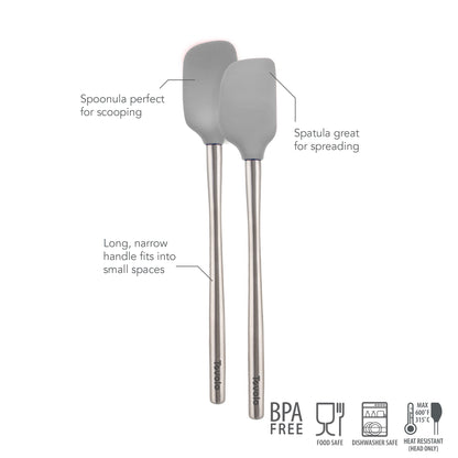 Flex-Core® Mini Spatula + Spoonula with Stainless Steel Handle