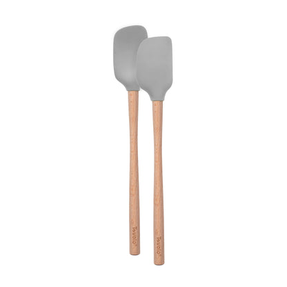 Flex-Core® Mini Spatula + Spoonula with Wood Handle