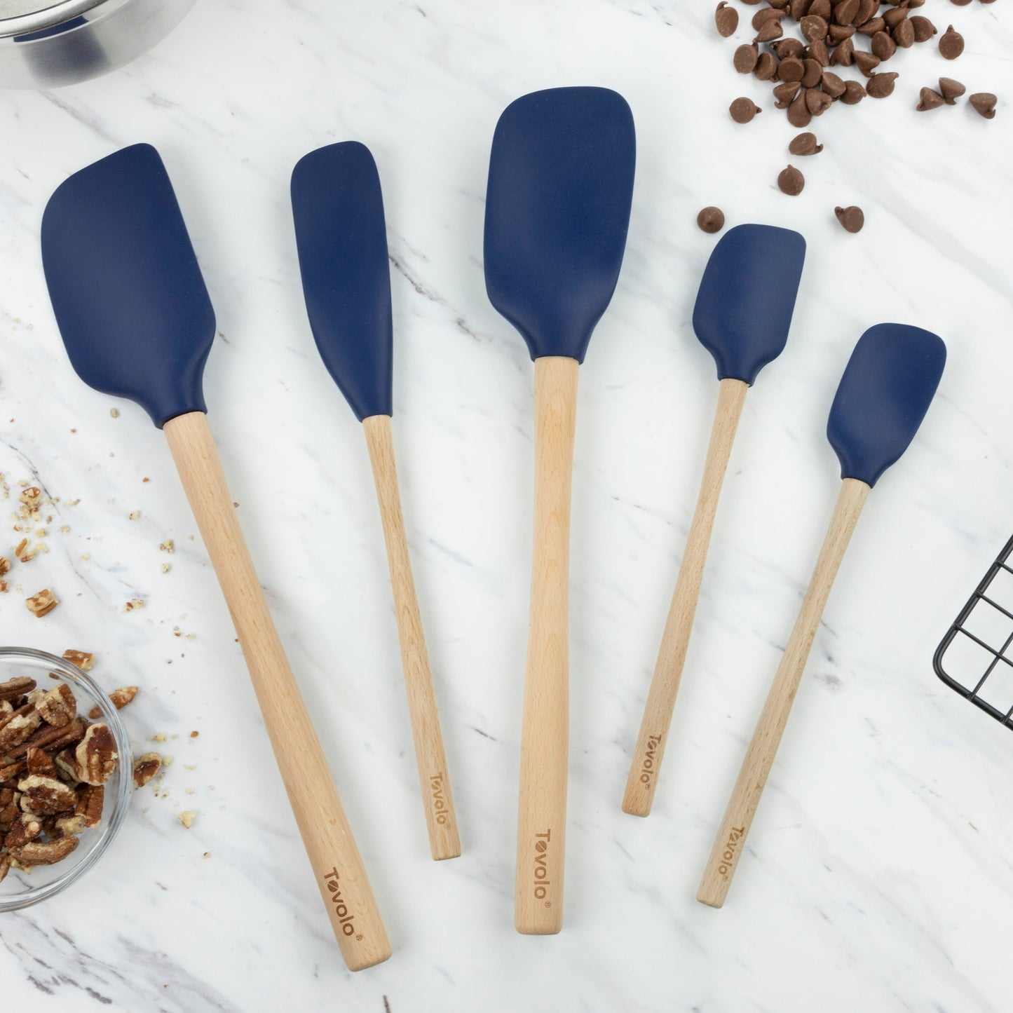 Flex-Core® Silicone and Wood Spatulas - Set of 5