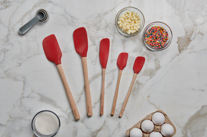 Flex-Core® Silicone and Wood Spatulas - Set of 5