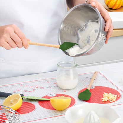 Flex-Core® Mini Spatula + Spoonula with Wood Handle