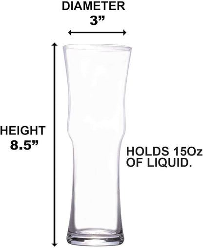 Lemonsoda - Tall Napoli Hurricane Cocktail Glasses - Handcrafted Cocktail Glass Set (15oz)