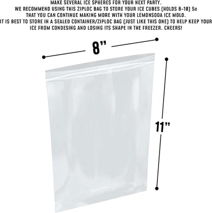 Lemonsoda - Premium Round Sphere Ice-Cube Maker Mold- 2 Crystal Clear Ice Cubes