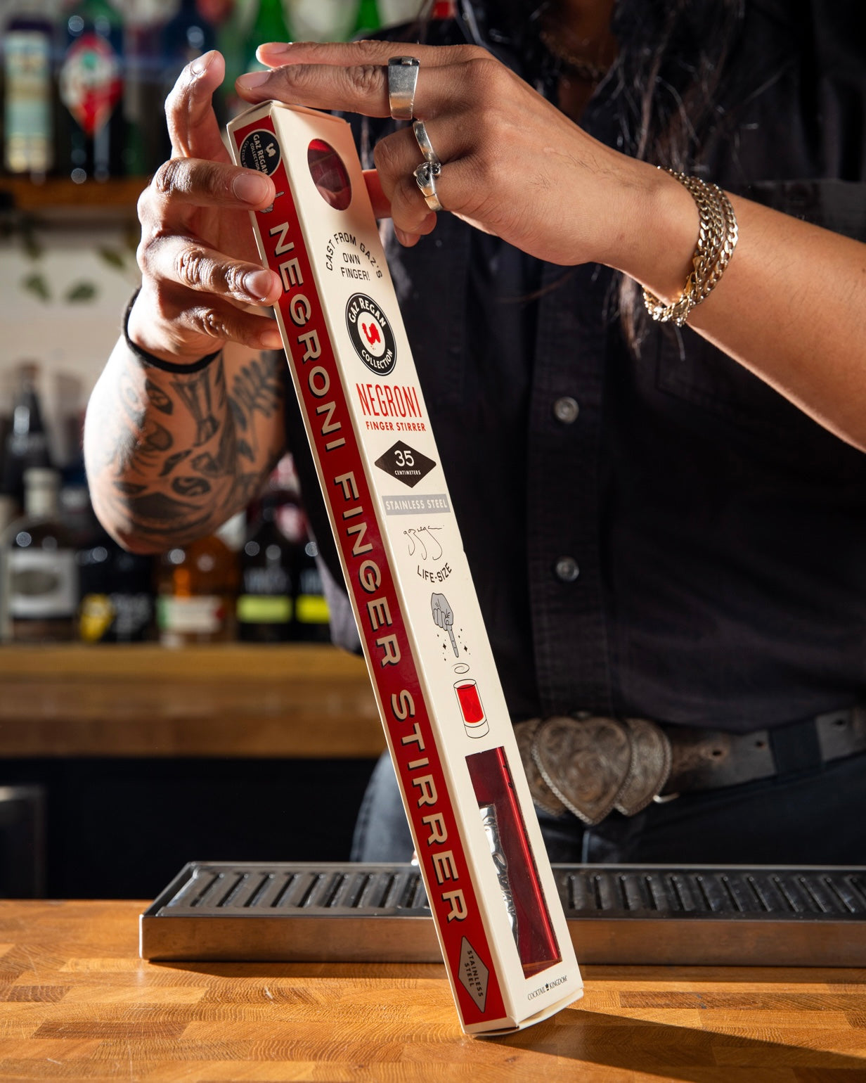 GAZ REGAN NEGRONI FINGER STIRRER (STAINLESS STEEL / 35cm)