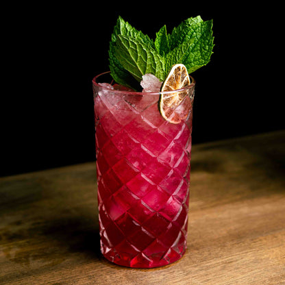 12-ounce Double Old Fashioned Cocktail Glasses, Japanese Diamond Cut Design, Weighted Lowball Rocks Tumbler Glasses