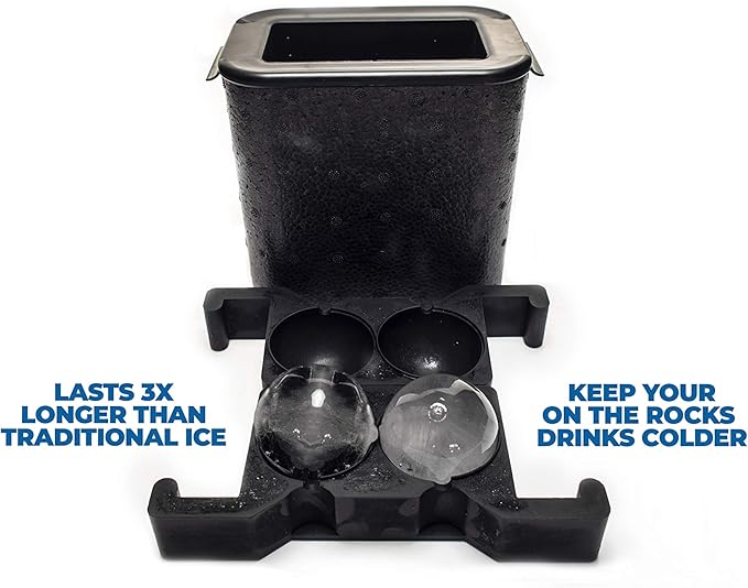 Lemonsoda - Premium Round Sphere Ice-Cube Maker Mold- 2 Crystal Clear Ice Cubes