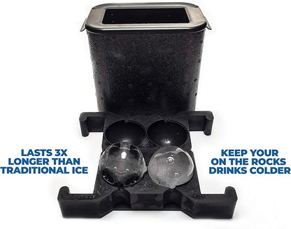 Lemonsoda - Premium Round Sphere Ice-Cube Maker Mold- 2 Crystal Clear Ice Cubes