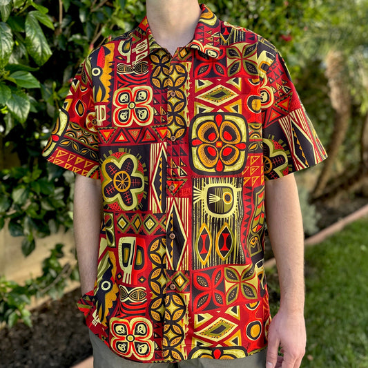 Jeff Granito's 'Geo Kapa' Classic Aloha Button-Up Shirt - Unisex - Ready to Ship! (FREE SHIPPING in U.S.)