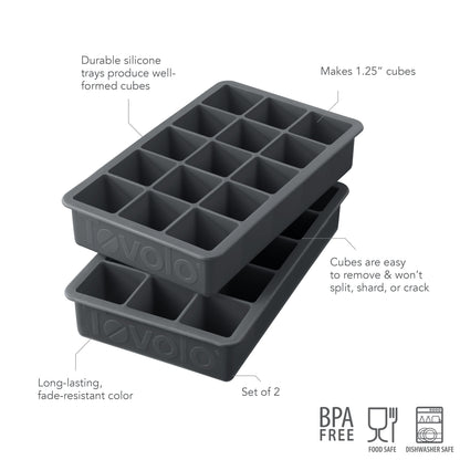 Perfect Cube Silicone Ice Molds - Set of 2