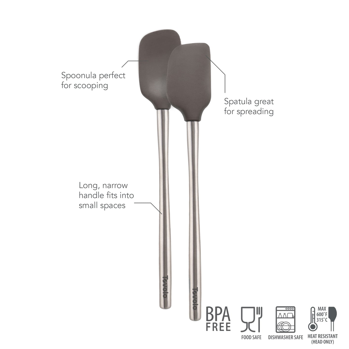 Flex-Core® Mini Spatula + Spoonula with Stainless Steel Handle