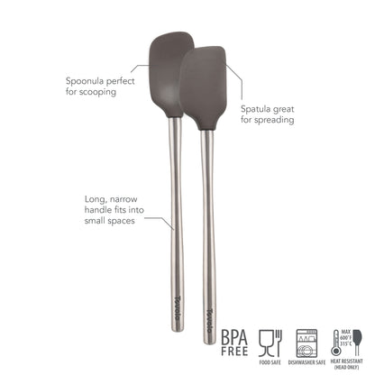 Flex-Core® Mini Spatula + Spoonula with Stainless Steel Handle