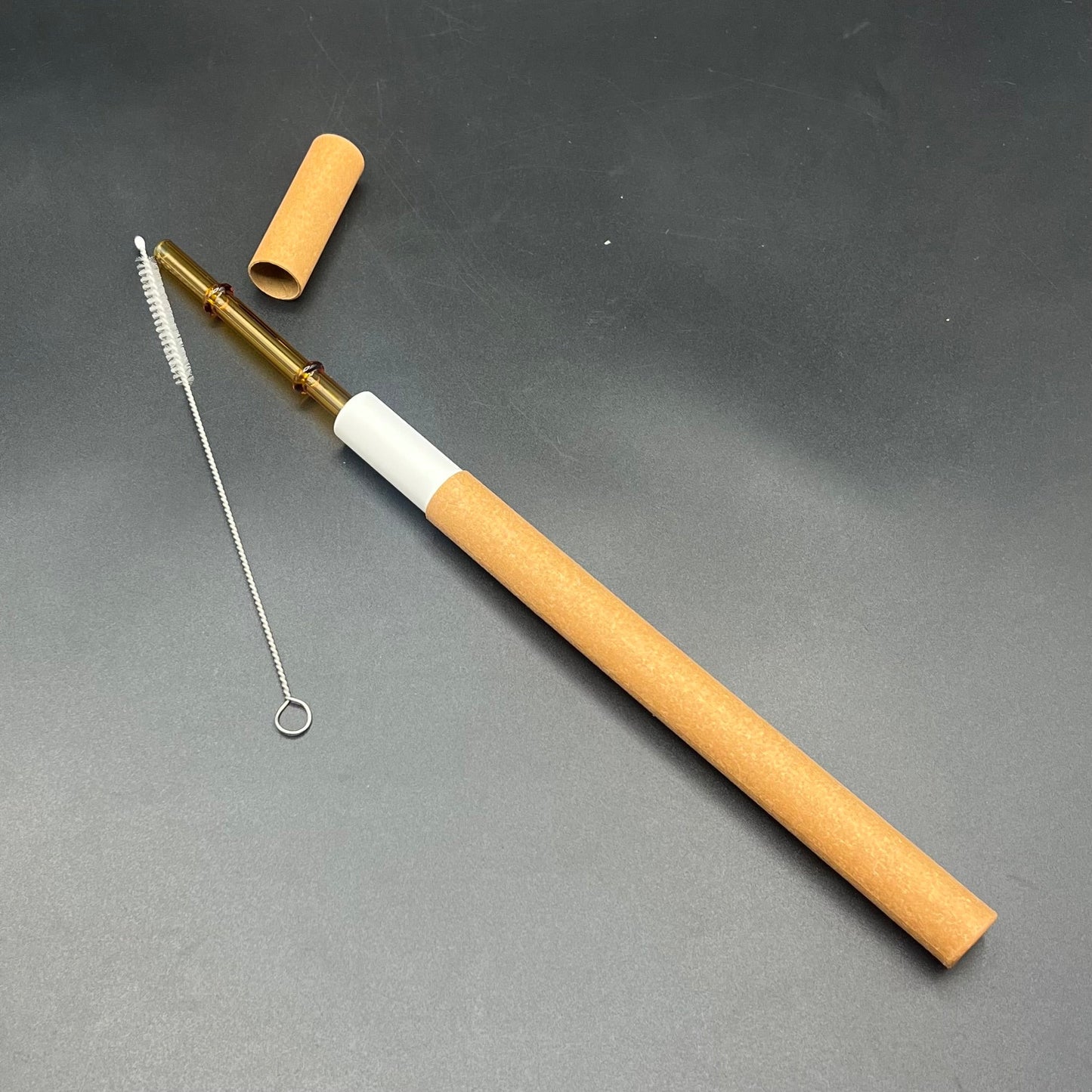 Surfside Sips "Tiki Bamboo" 8" Reusable glass straw travel kit