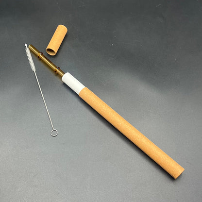 Surfside Sips "Tiki Bamboo" 8" Reusable glass straw travel kit