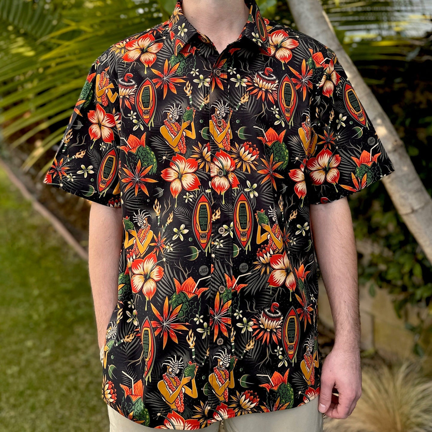 Jeff Granito's 'Doggone Tropics' Modern Fit Button-Up Shirt - Unisex - Ready to Ship! (FREE SHIPPING in U.S.)