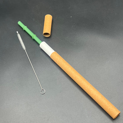 Surfside Sips "Tiki Bamboo" 8" Reusable glass straw travel kit