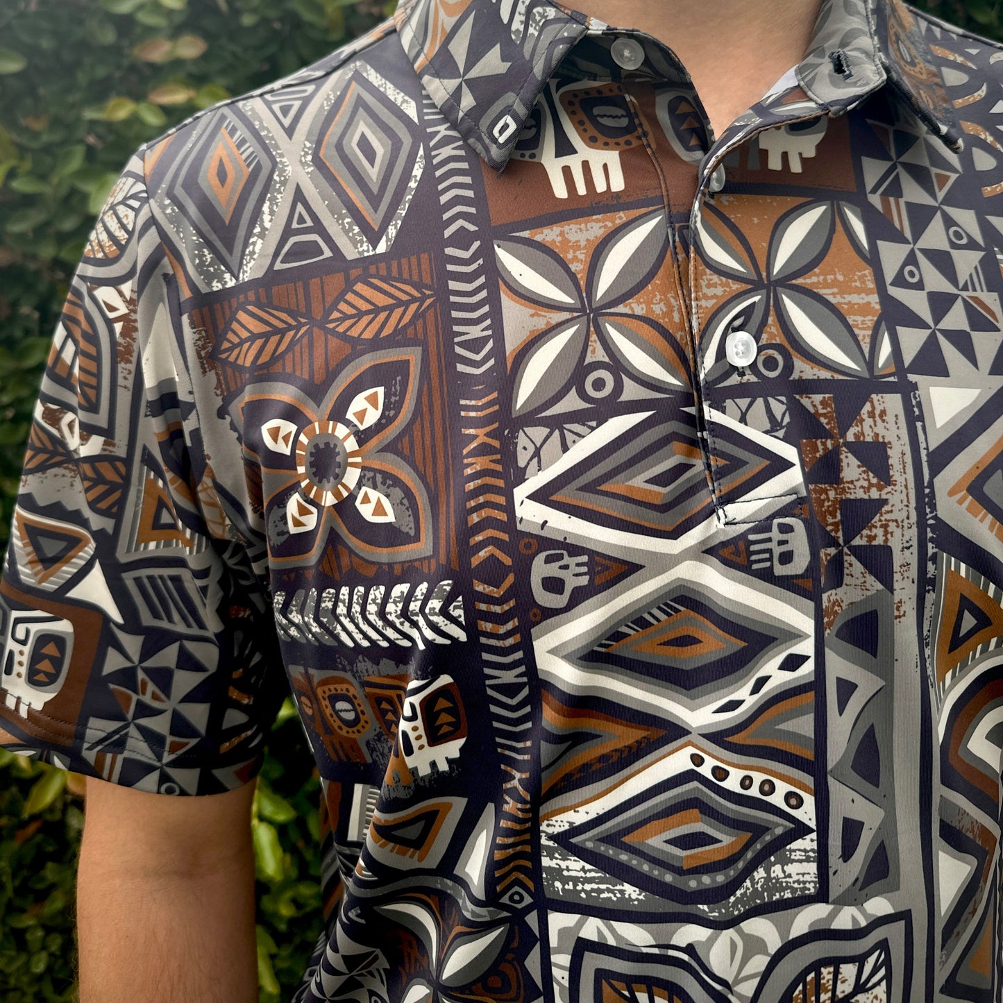 Jeff Granito's 'Distant Drums Haleakalā' Men's Performance Golf Polo - Ready to Ship! - Shipping Included!
