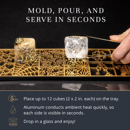 Holidays Ice Designer Tray for Clear Ice Cocktails and Whiskey
