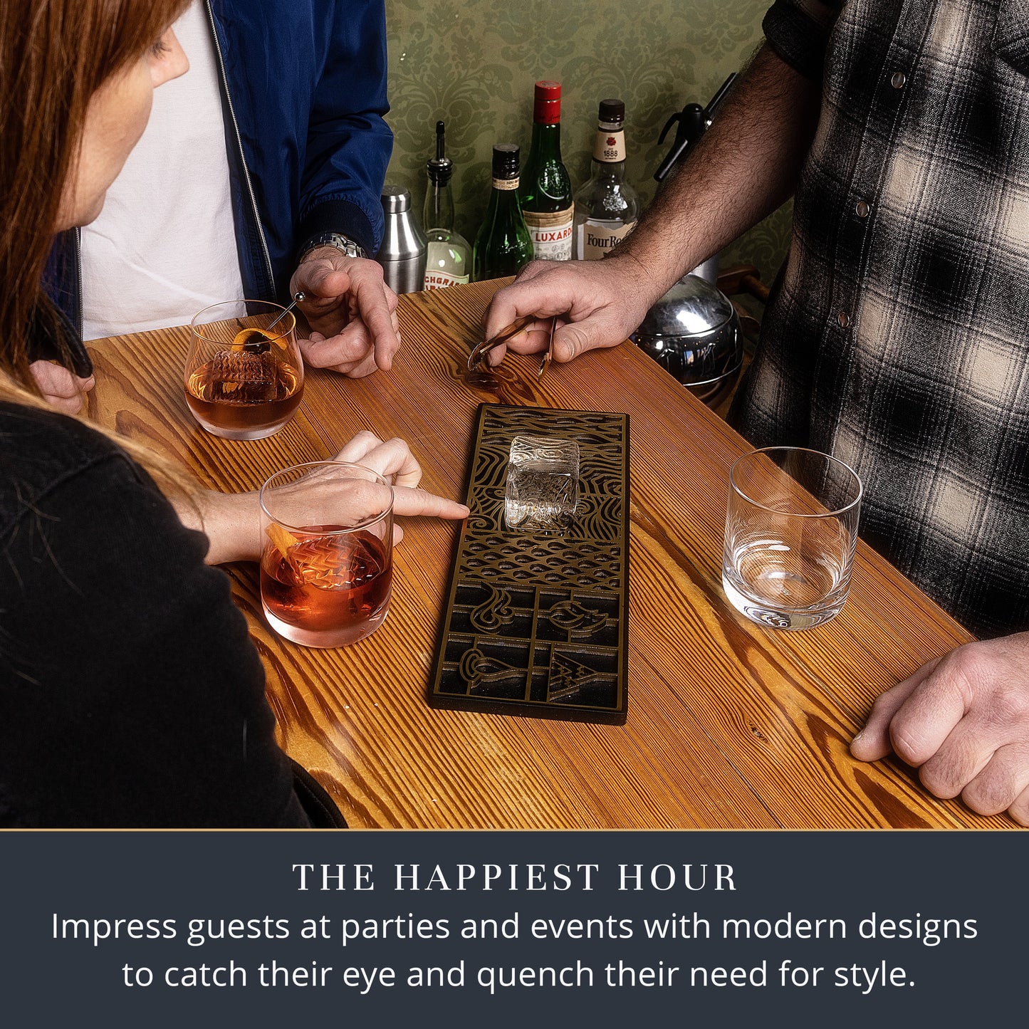 Elements Ice Design Tray for Clear Ice Cocktails and Whiskey