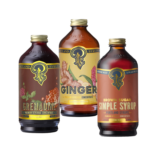 Portland Syrups Anders' Bar Cart Essentials: Grenadine, Authentic Ginger, & Brown Sugar Simple Syrup