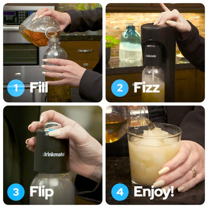 OmniFizz FOUR CYLINDER BUNDLE, Sparkling Water and Soda Maker, Carbonates ANY Drink