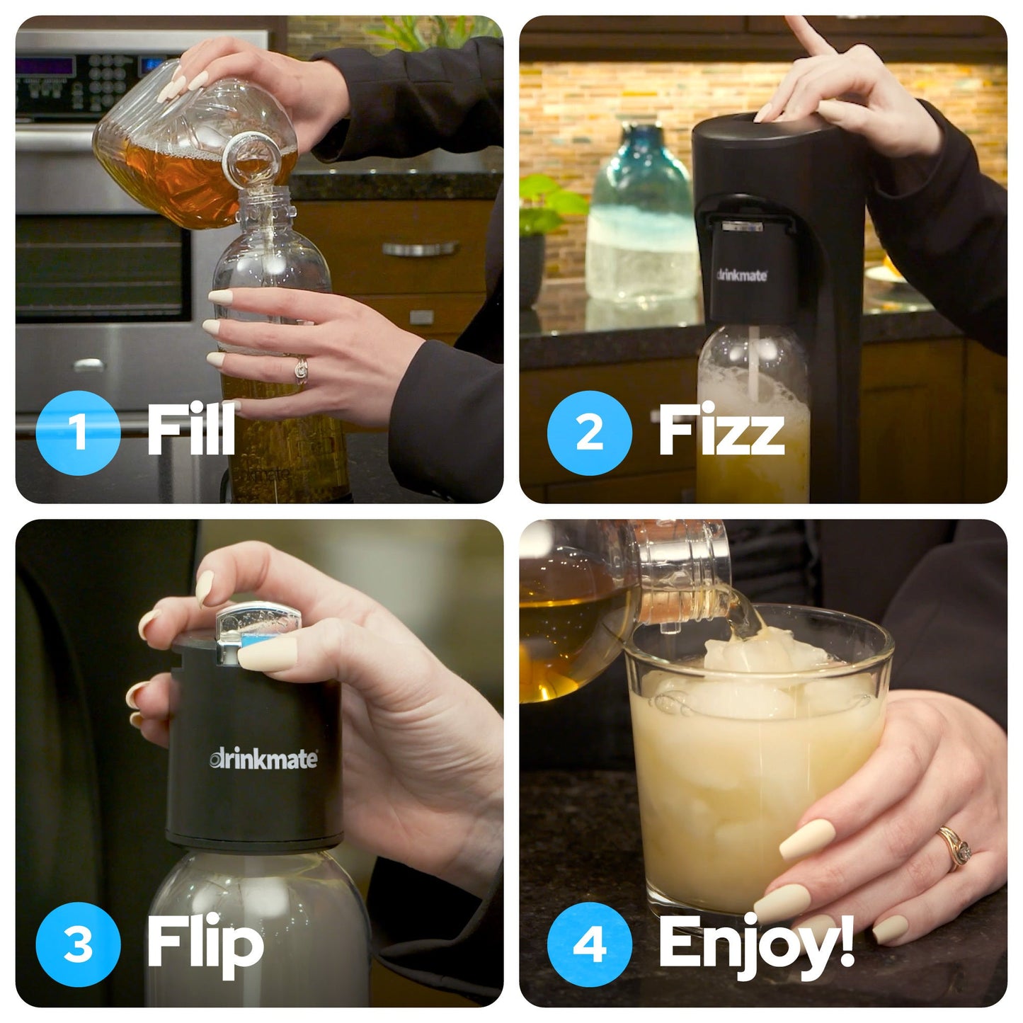 OmniFizz Without CO2, Sparkling Water and Soda Maker, Carbonates ANY Drink