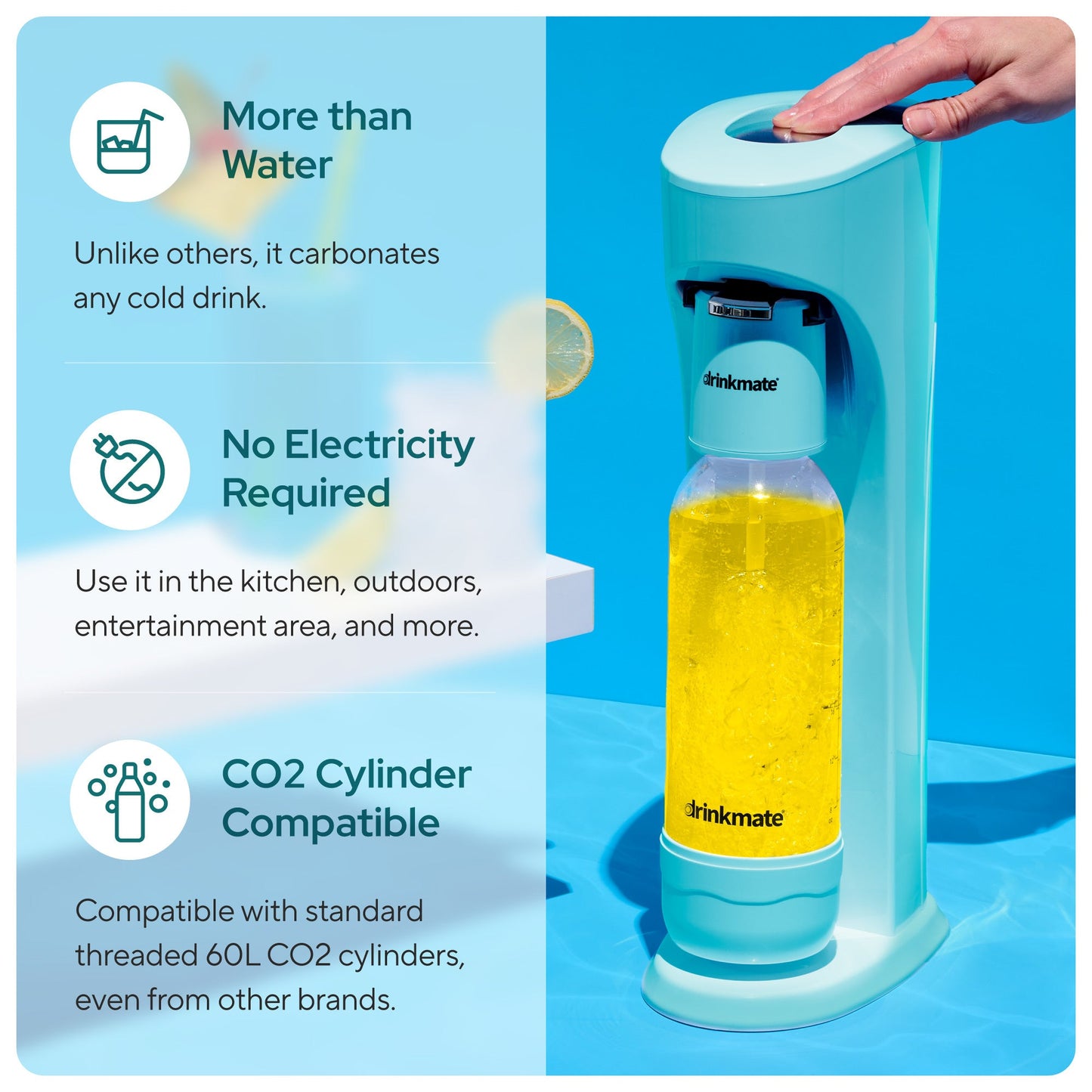 OmniFizz ULTIMATE BUNDLE, Sparkling Water and Soda Maker, Carbonates ANY Drink