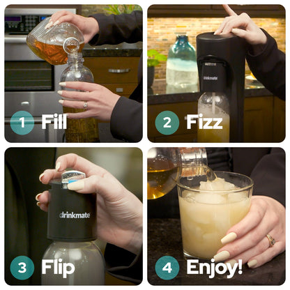 OmniFizz FOUR CYLINDER BUNDLE, Sparkling Water and Soda Maker, Carbonates ANY Drink