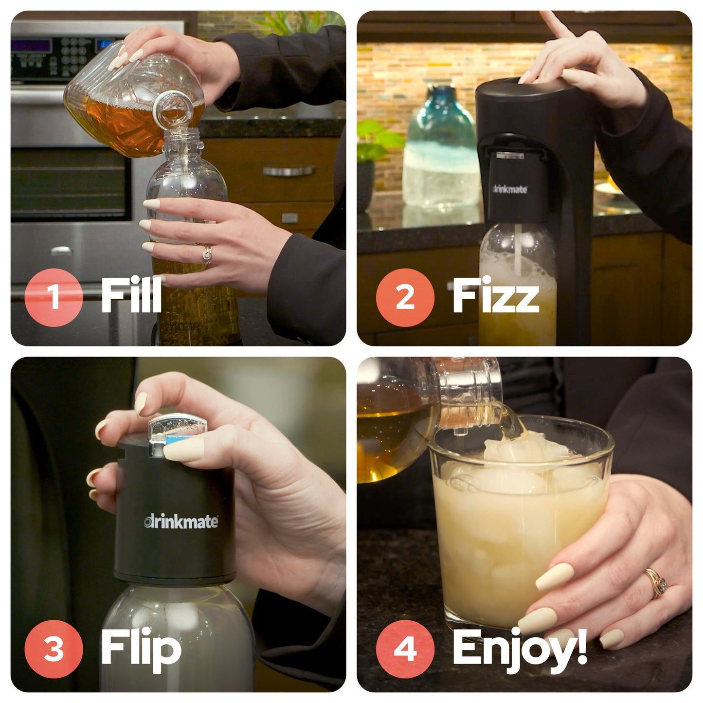 OmniFizz SPECIAL BUNDLE, Sparkling Water and Soda Maker, Carbonates ANY Drink