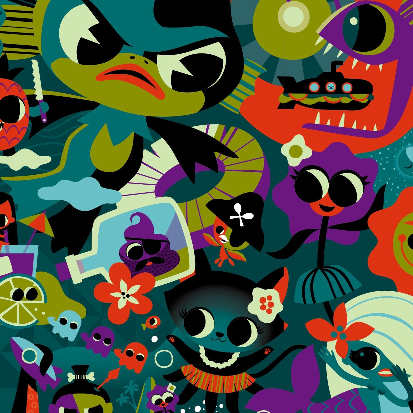 Jeff Granito's 'Black Lagoon' Classic Aloha Button-Up Shirt - Unisex - Ready to Ship!