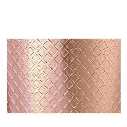 A close-up of the Barfly Copper Plated diamond lattice shaker cocktail tin set of 18 oz and 28 oz on a white background