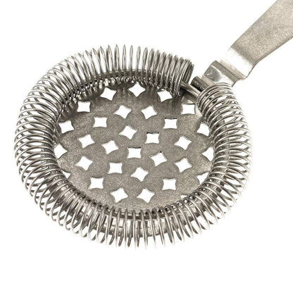 A Vintage Barfly Classic Hawthorne Spring Bar Strainer on a white background