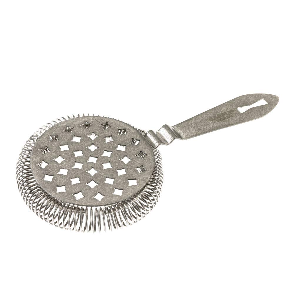 A Vintage Barfly Classic Hawthorne Spring Bar Strainer on a white background