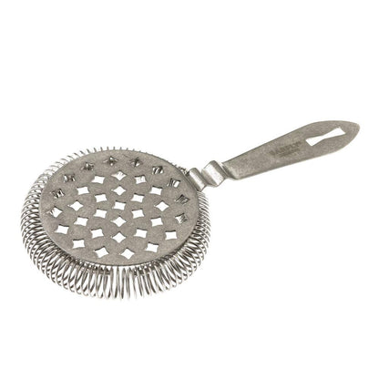 A Vintage Barfly Classic Hawthorne Spring Bar Strainer on a white background