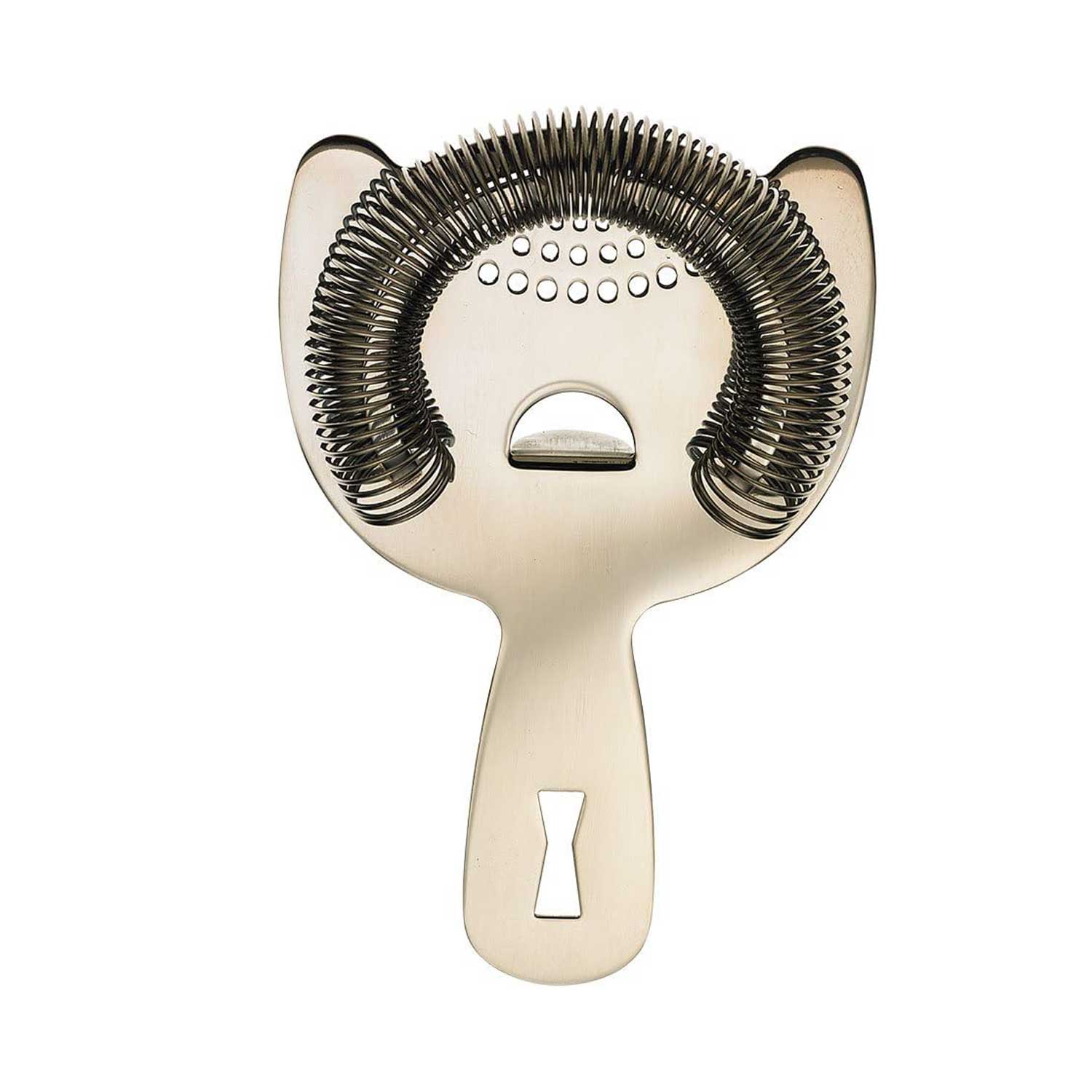 A Stainless Steel Barfly Heavy Duty Spring Bar Strainer on a white background