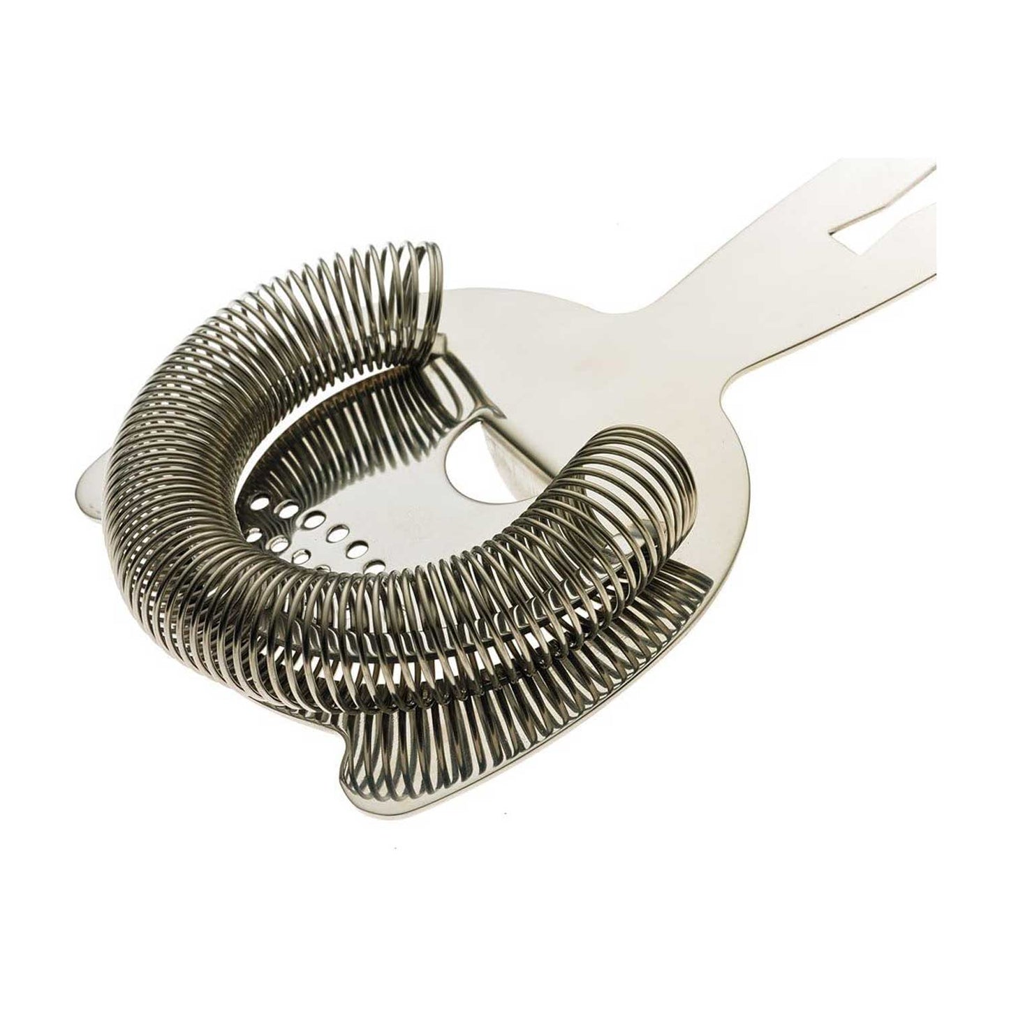 A Stainless Steel Barfly Heavy Duty Spring Bar Strainer on a white background