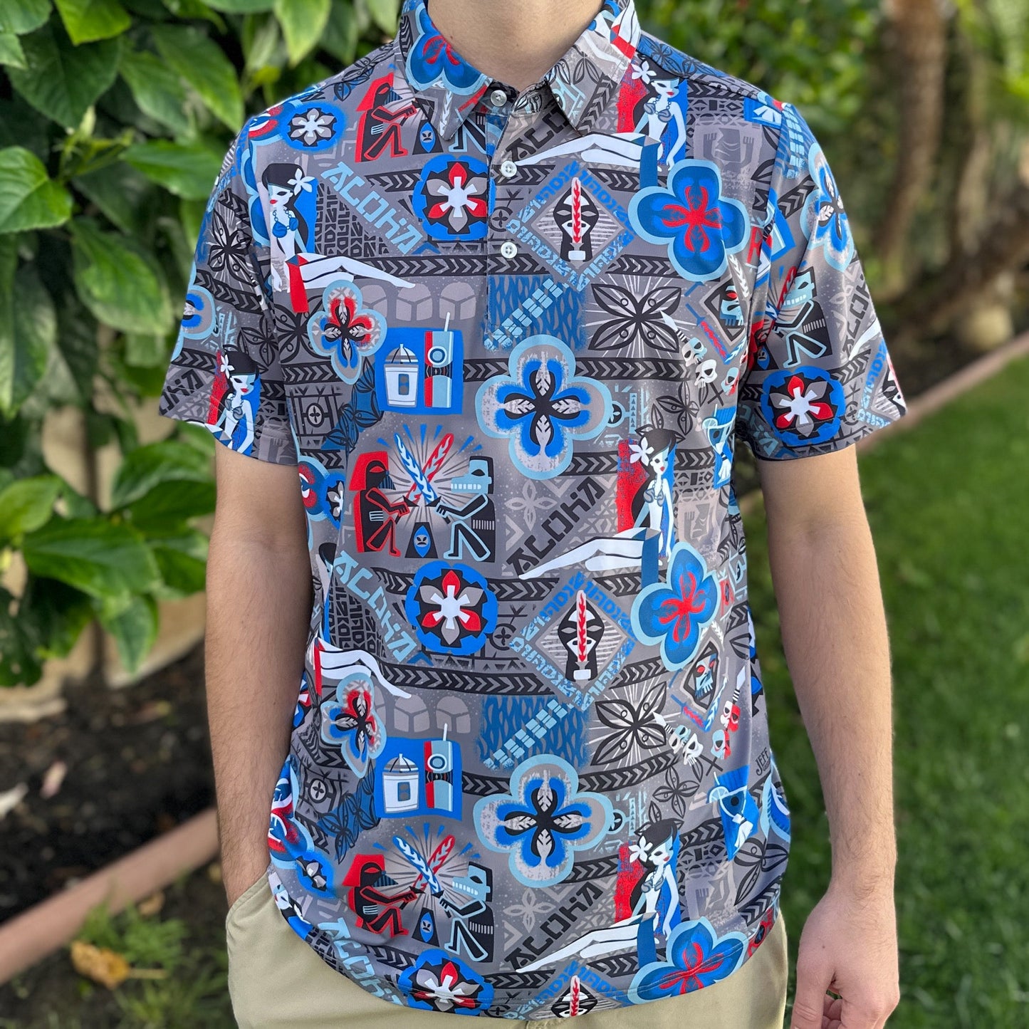 'Star Bars Silver' Men's Performance Golf Polo - Ready to Ship! (FREE SHIPPING in U.S.)
