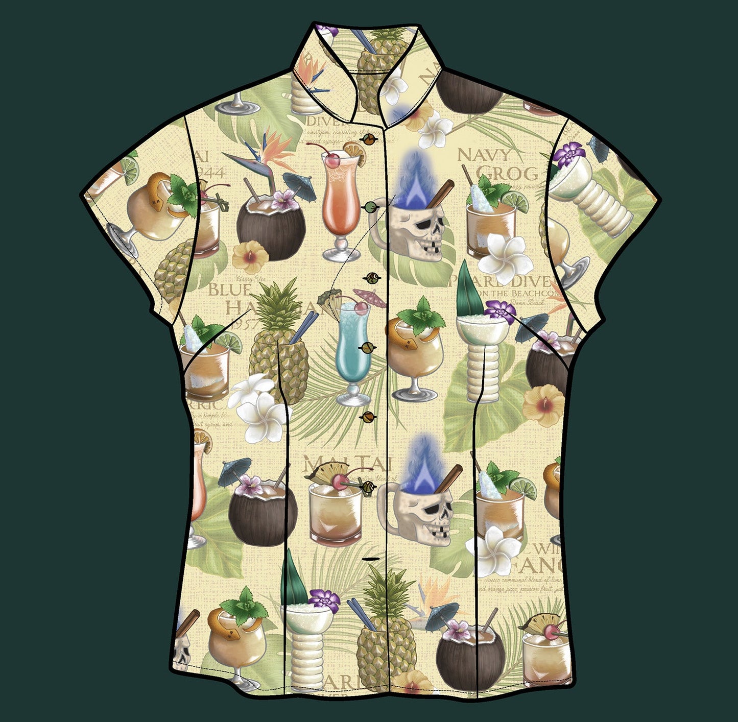 TikiLand Trading Co. 'Classics of Tiki' - Classic Aloha Button-Up Shirt - Womens - Ready to Ship! (US shipping included)