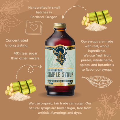Portland Syrups Rich Organic Cane Sugar Simple Syrup