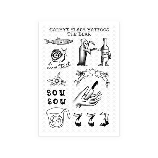 Carmy Carmine Inspired Tattoo Sticker Sheet