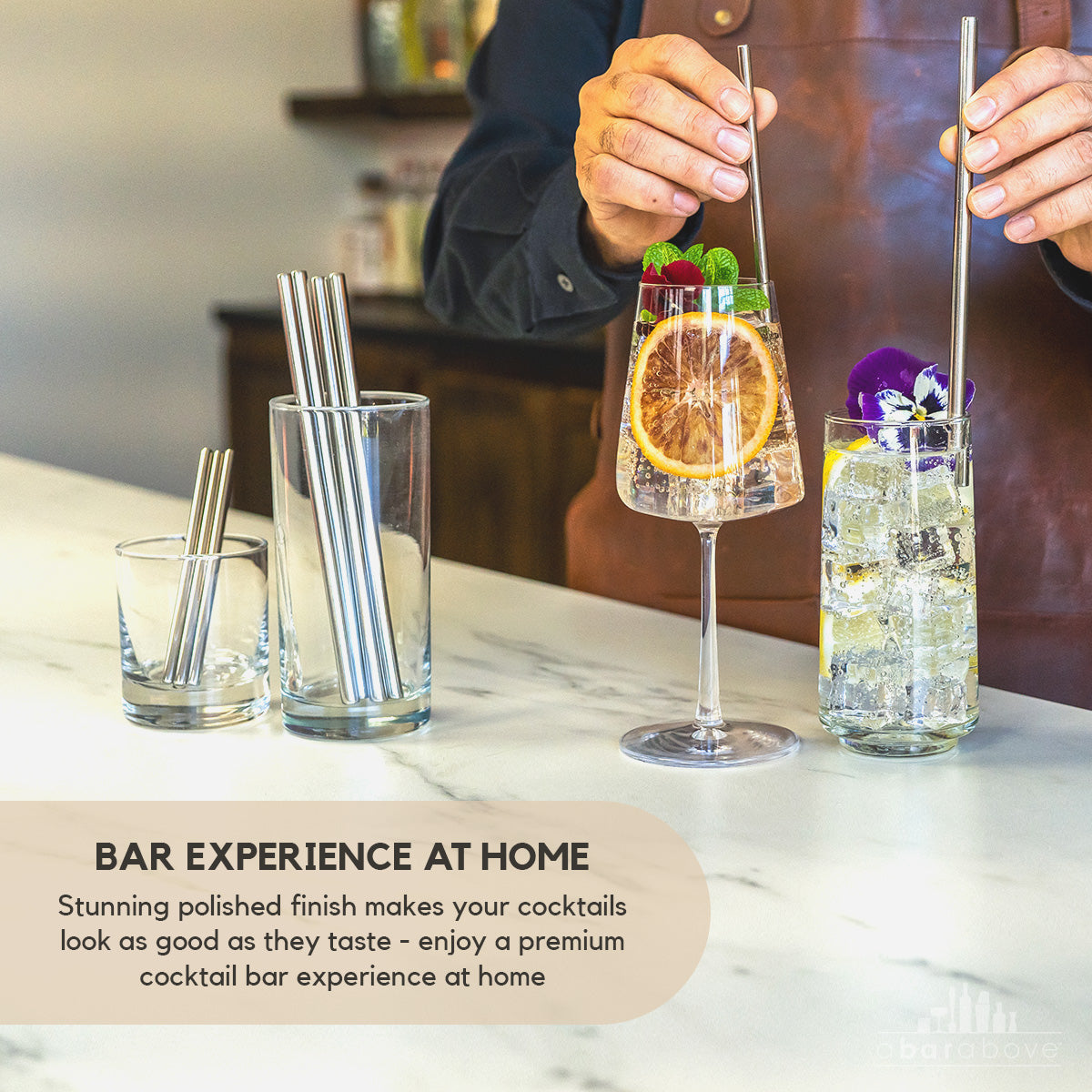 Gold Metal Cocktail Straws