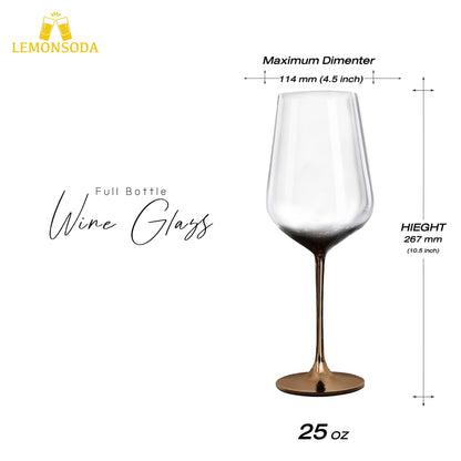 Lemonsoda - Full-Bottle Premium Artisan Copper Wine Glasses (750 mL / 25 fl. oz)