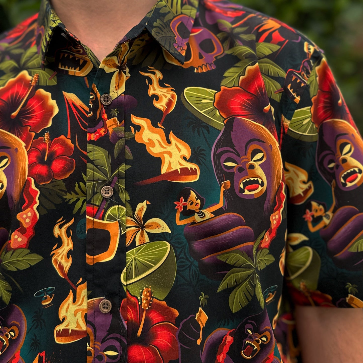 Jeff Granito's 'Tiki Kong' Modern Fit Button-Up Shirt - Unisex - Ready to Ship!