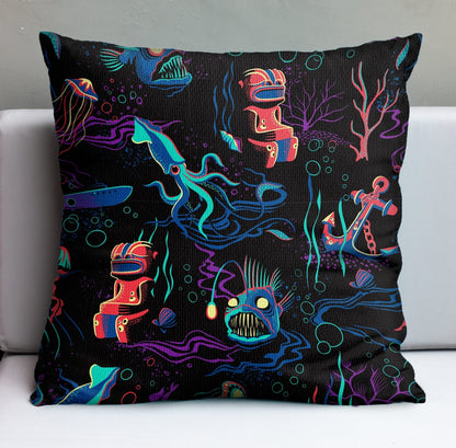 Jeff Granito's 'Dwellers of the Deep' Pillow Cover - Ready to Ship! (FREE SHIPPING in U.S.)