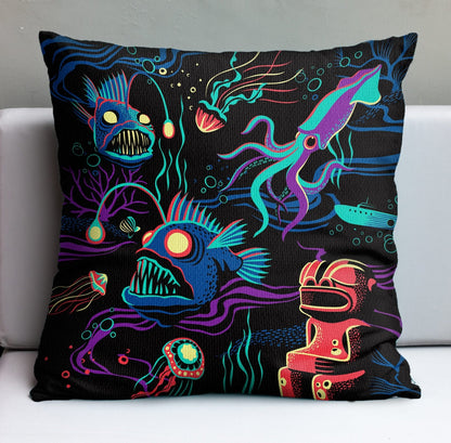 Jeff Granito's 'Dwellers of the Deep' Pillow Cover - Ready to Ship! (FREE SHIPPING in U.S.)
