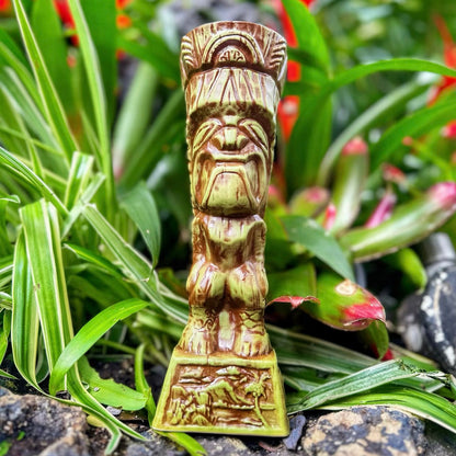 Journey to Hawaii Tiki Mug - Jungle Relic Green Limited Edition of 300, designed by Lost Tiki, Jeff Granito, Thor, and sculpted by Thor - Ready to Ship! (FREE SHIPPING in U.S.)