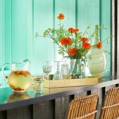 Stripey bee metal straws - Set of 4