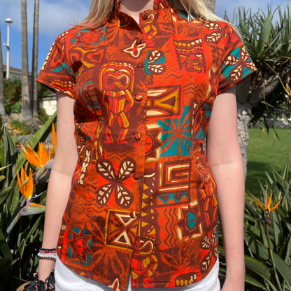 TikiLand Mug Society Exclusive: 'Hoaloha Classic' - Classic Aloha Button-Up Shirt - Womens - Ready to Ship!