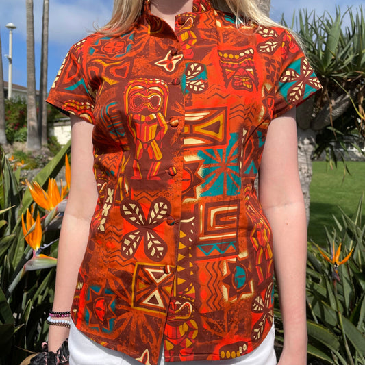 TikiLand Mug Society Exclusive: 'Hoaloha Classic' - Classic Aloha Button-Up Shirt - Womens - Ready to Ship!