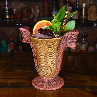 Doug Horne's Outrigger Chalice Tiki Mug, sculpted by Thor - Ready to Ship (FREE SHIPPING in U.S.)